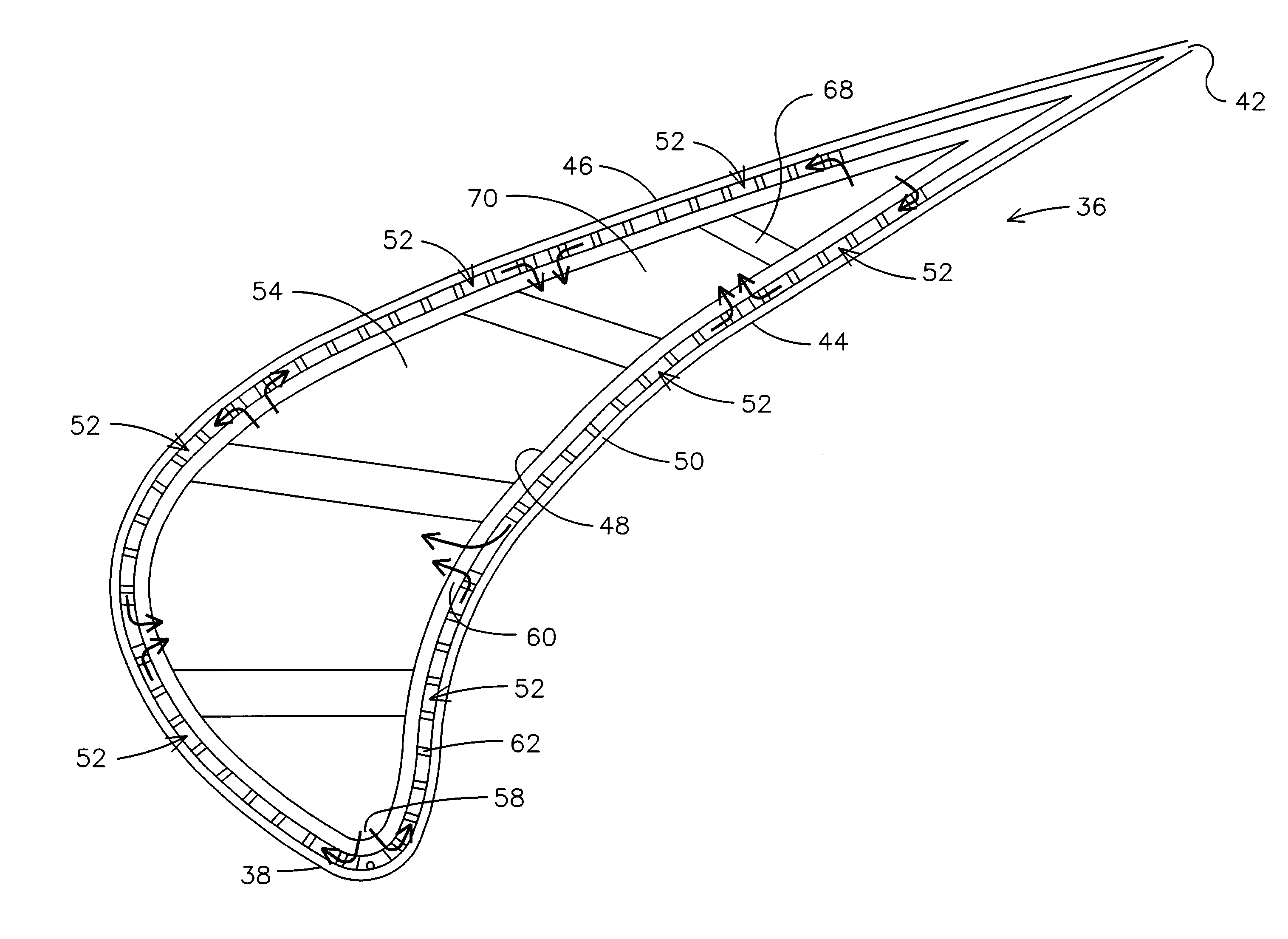 Closed loop steam cooled airfoil