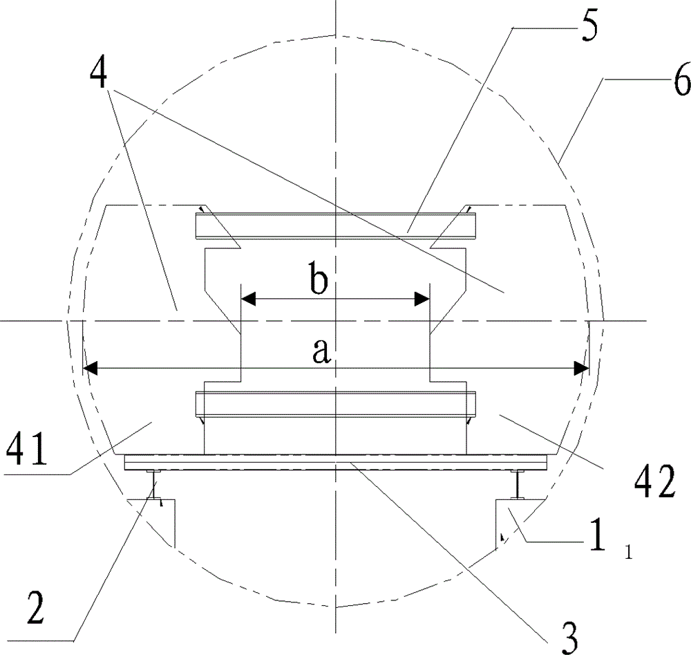 Mounting structure of component in large-sized container