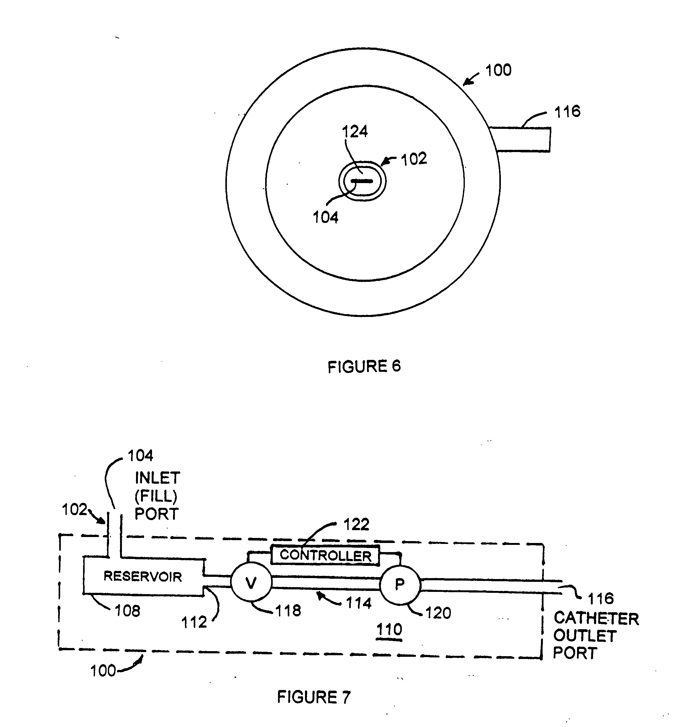 Implantable medication delivery device having needle receiving slot