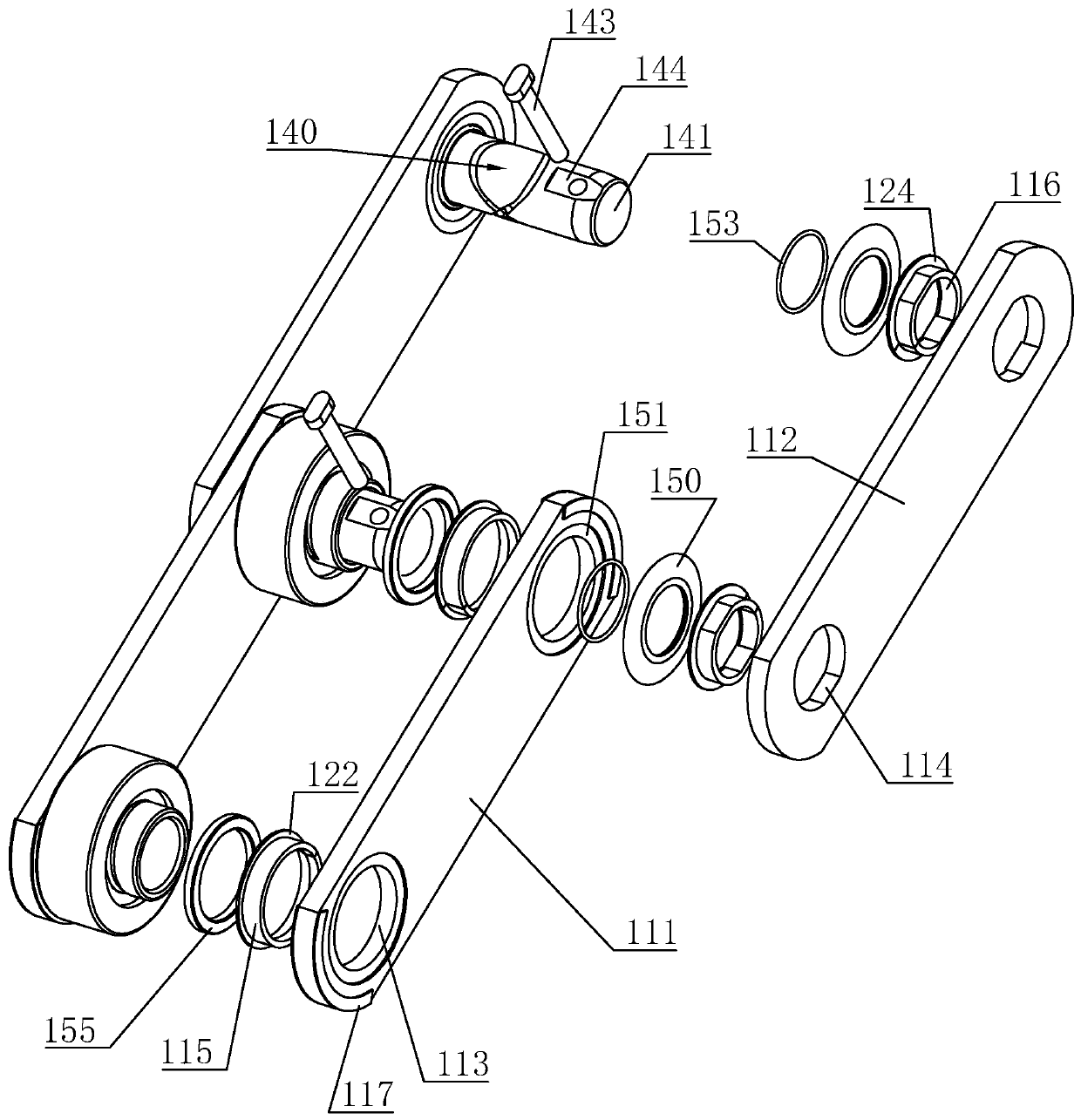 Convenient-to-disassemble durable industrial conveying chain