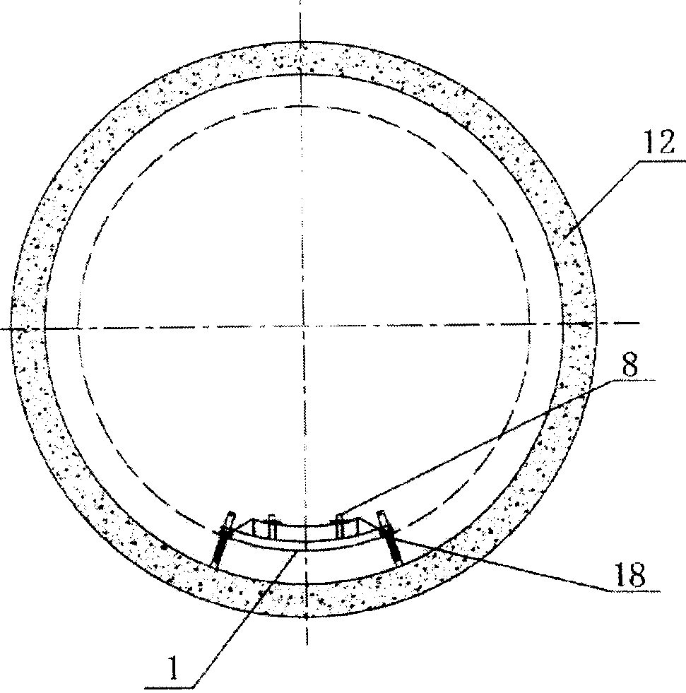 Full circle once lining segregation type nose girder module bench and its construction method