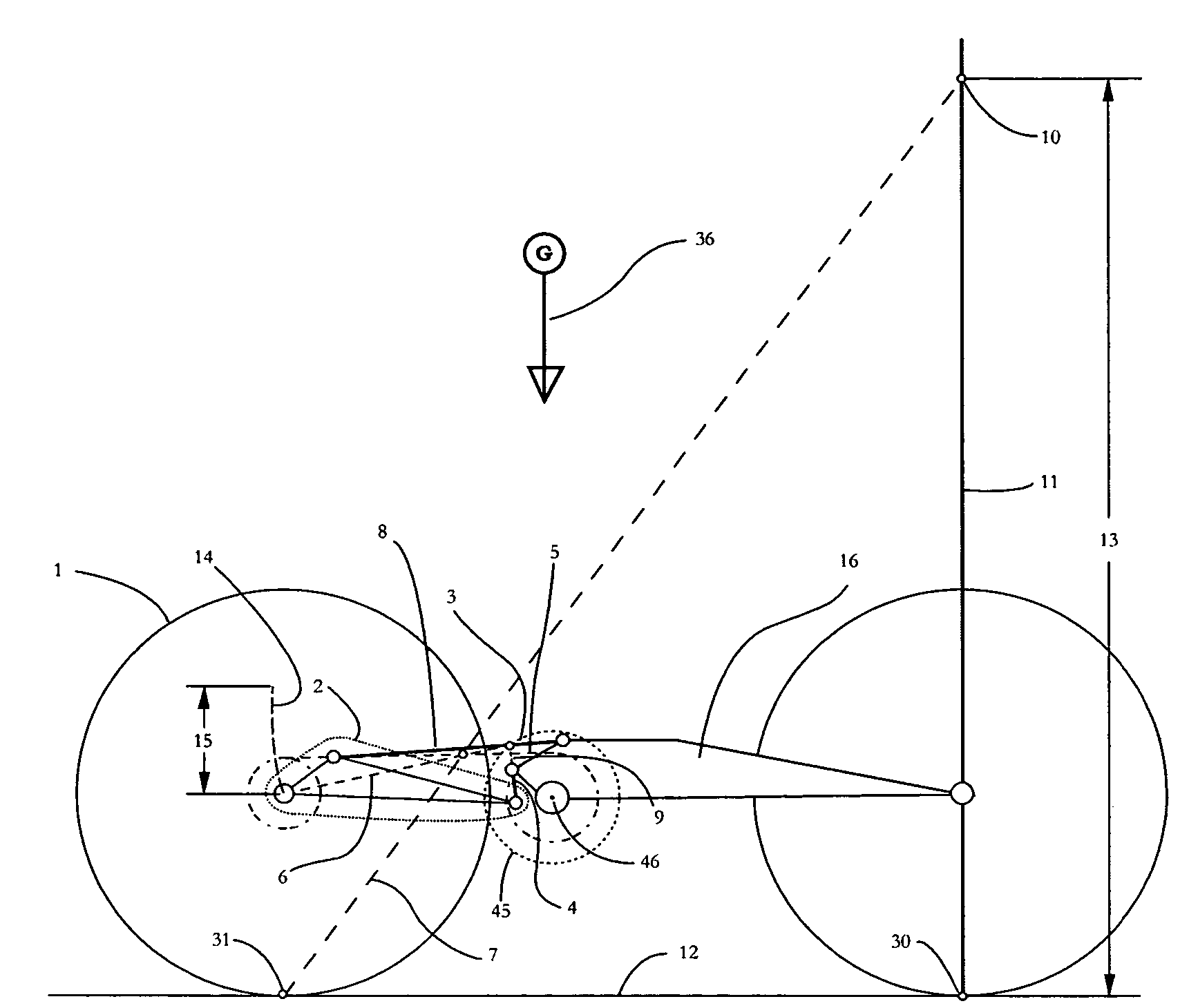 Vehicle suspension system for stable squat magnitude responses