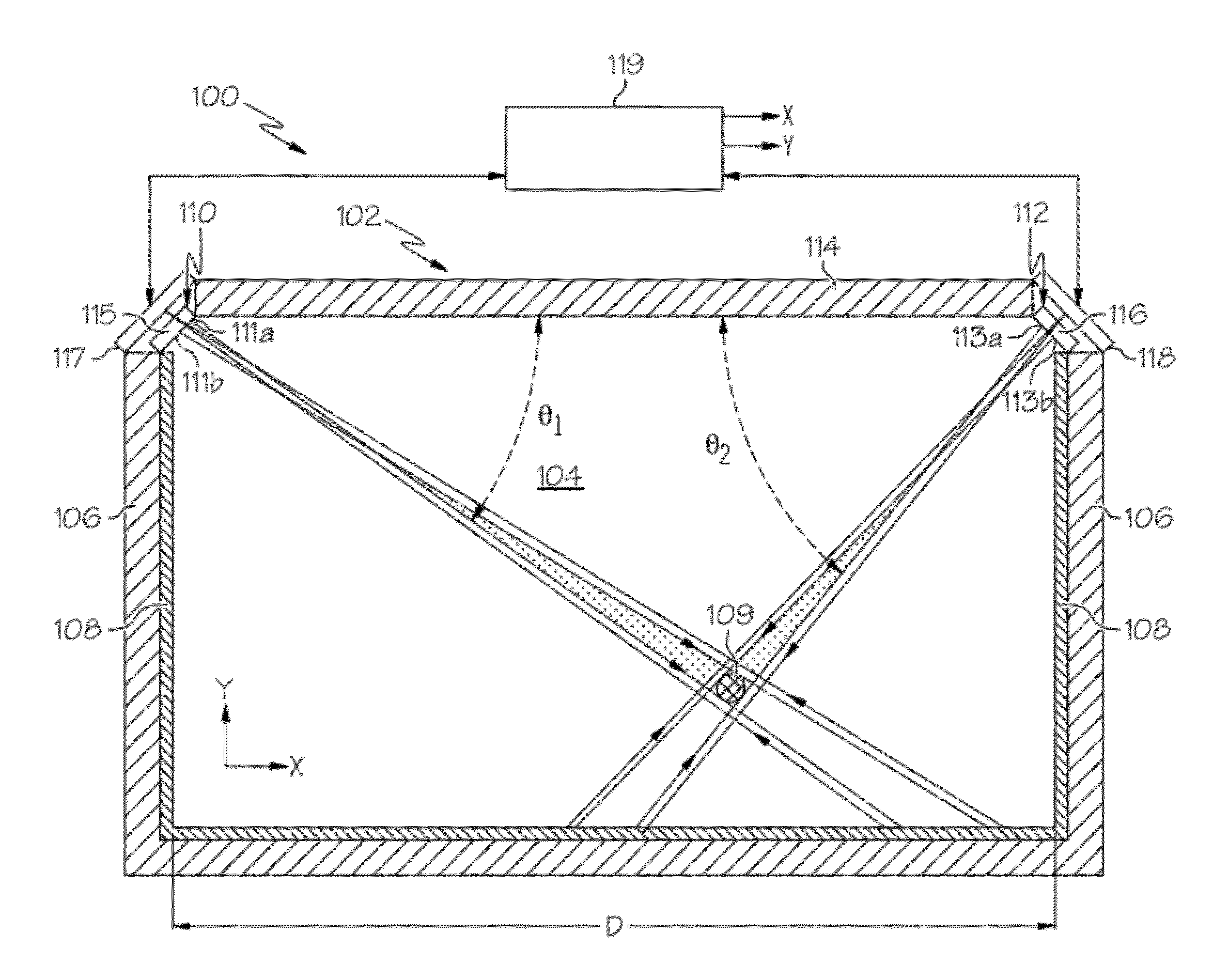 Position sensing systems for use in touch screens and prismatic film used therein