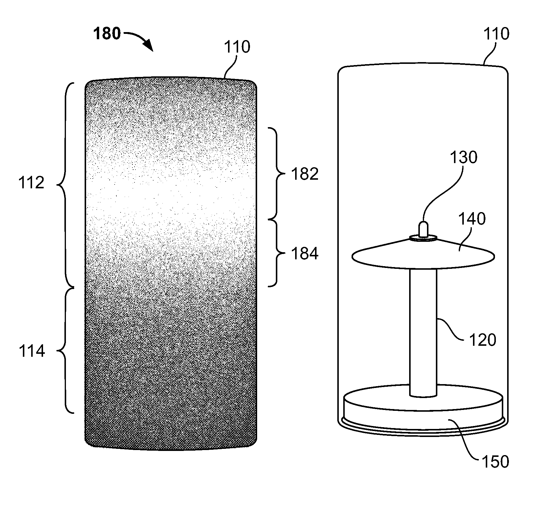 Flameless candle internal light shield