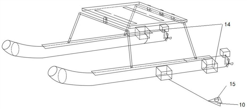 Autonomous laying, recycling and charging device for AUV (Autonomous Underwater Vehicle) under severe sea conditions