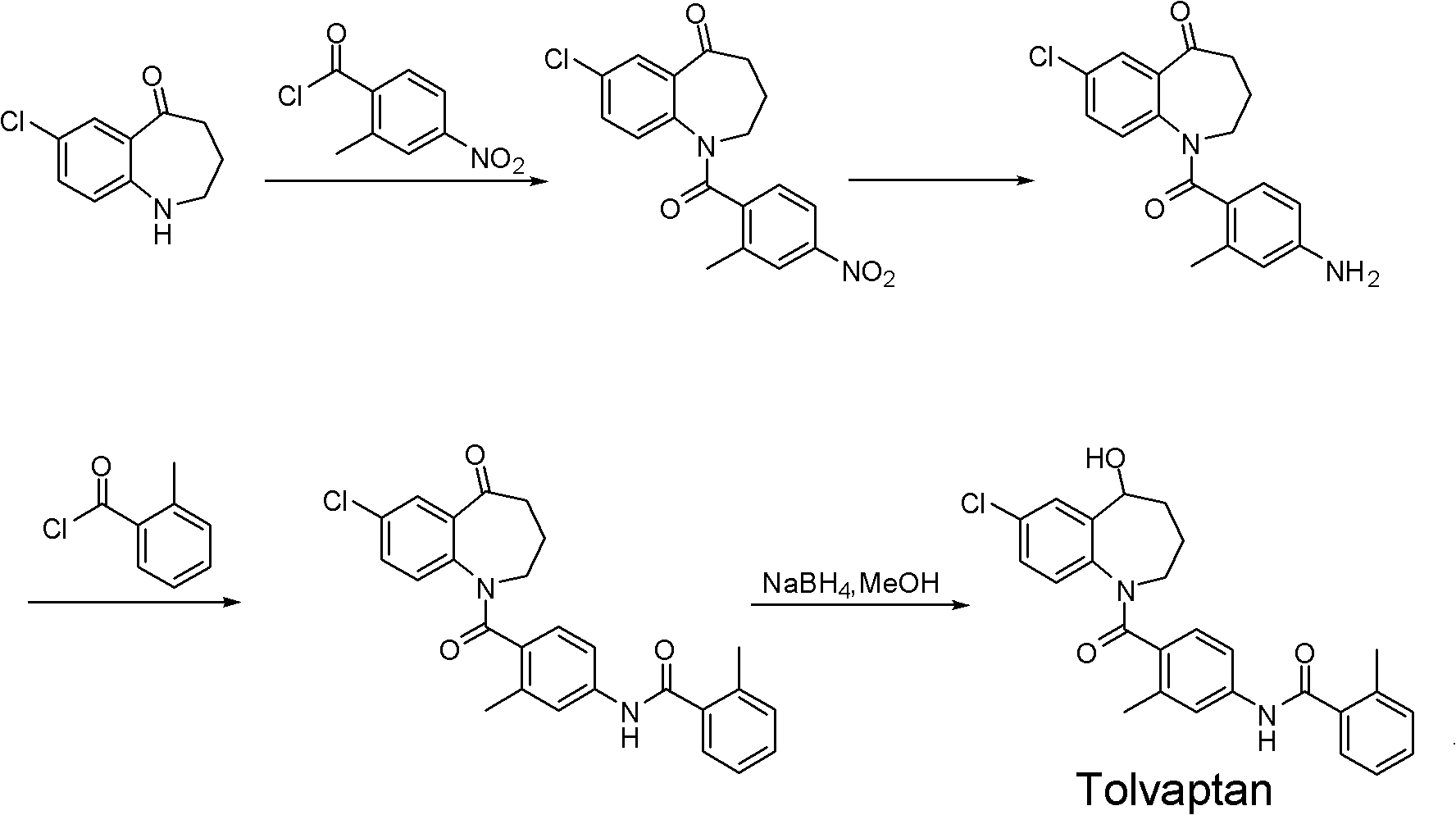 Tolvaptan intermediate and preparation method thereof