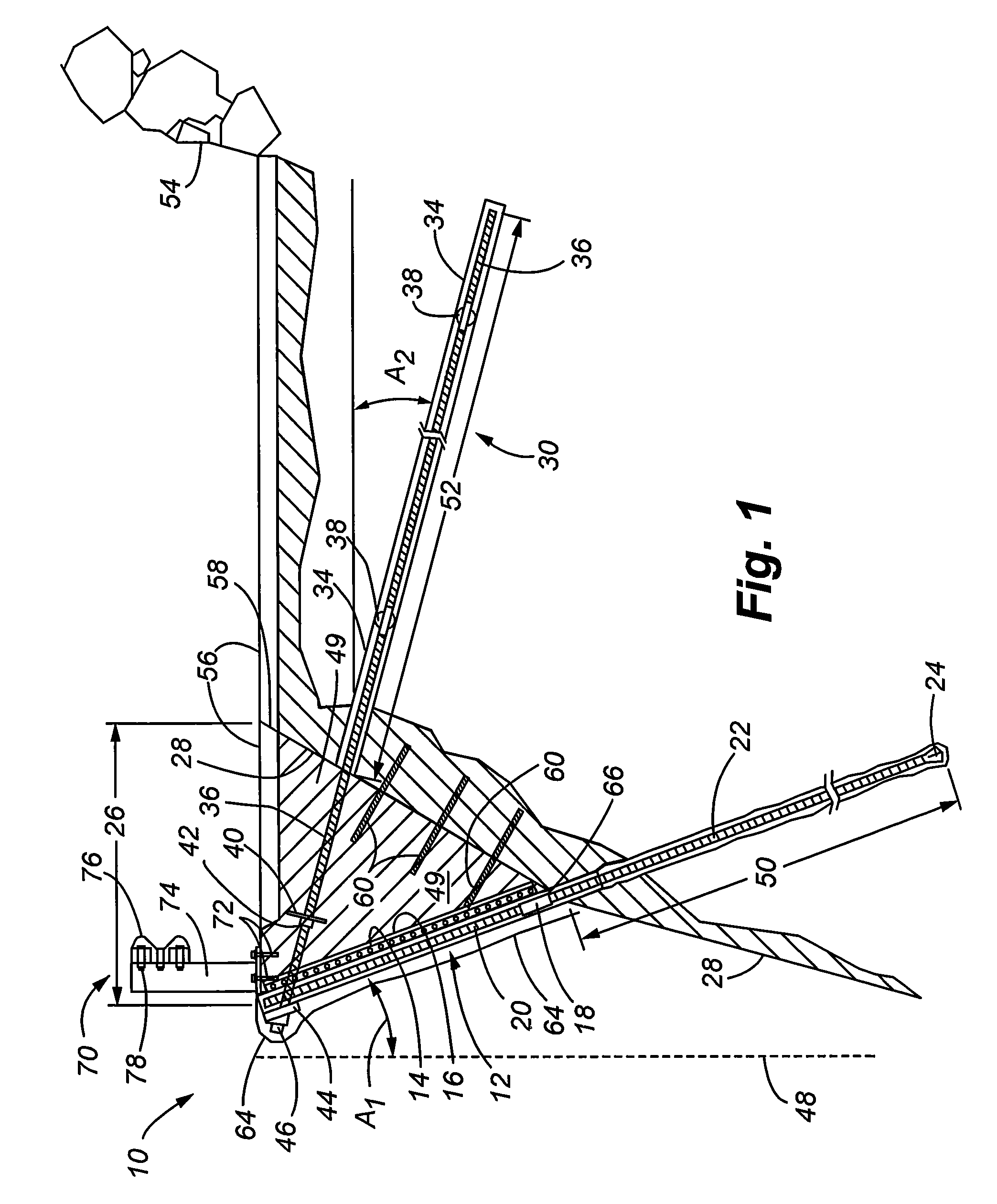 System and method for increasing roadway width incorporating a reverse oriented retaining wall and soil nail supports