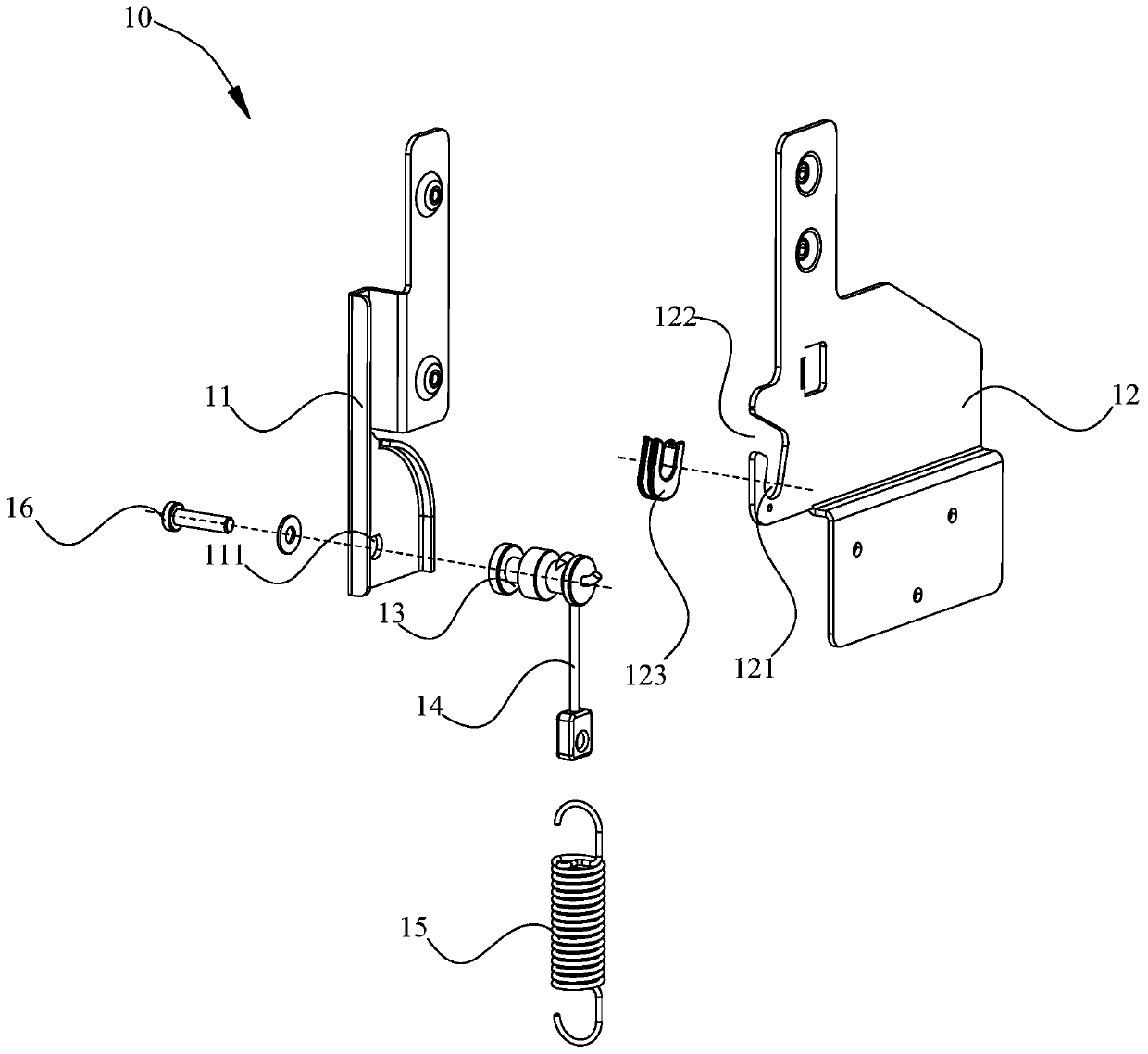 Hinge mechanism and dish-washing machine