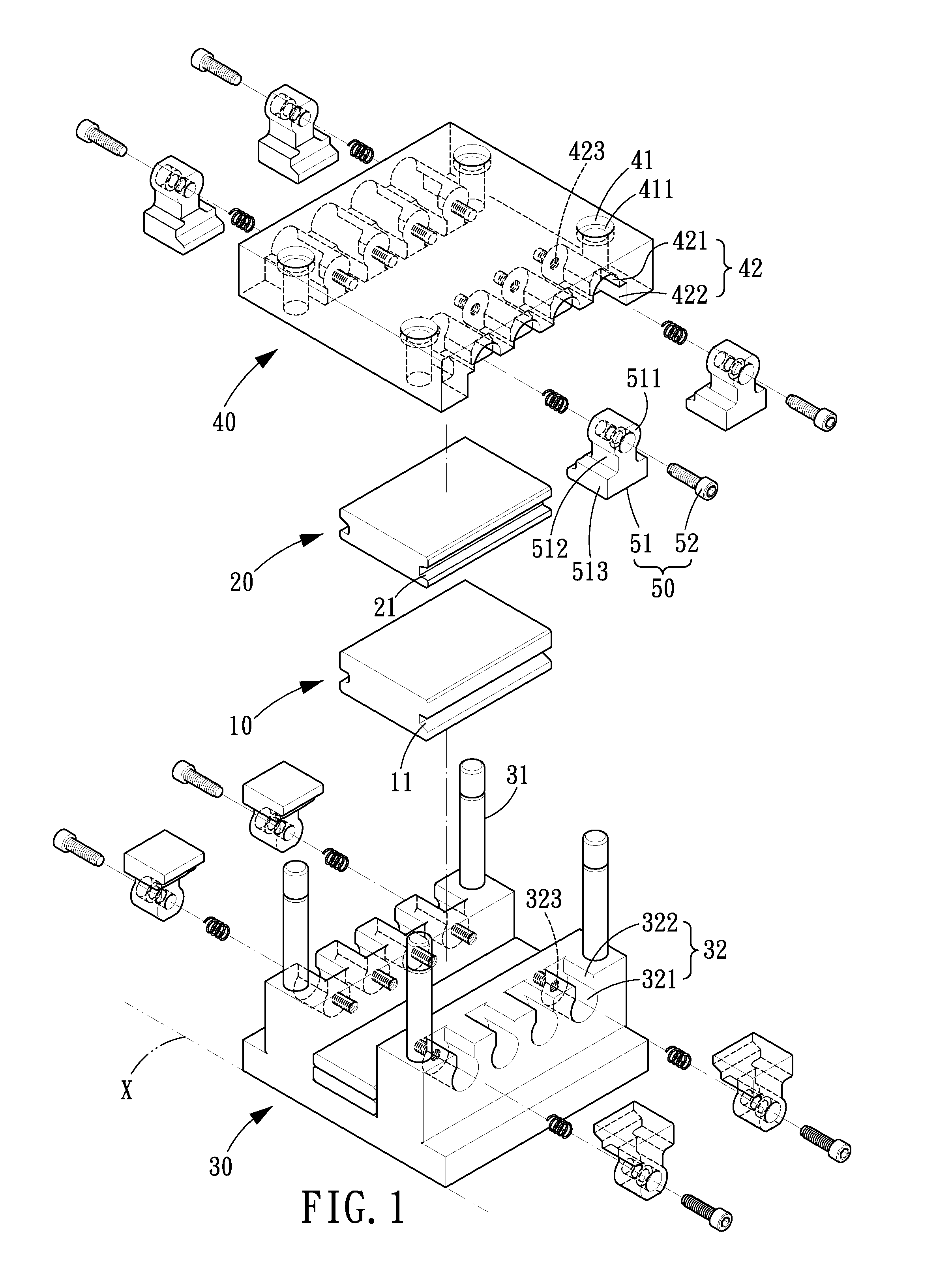 Mould with easy-replaceable mould plates