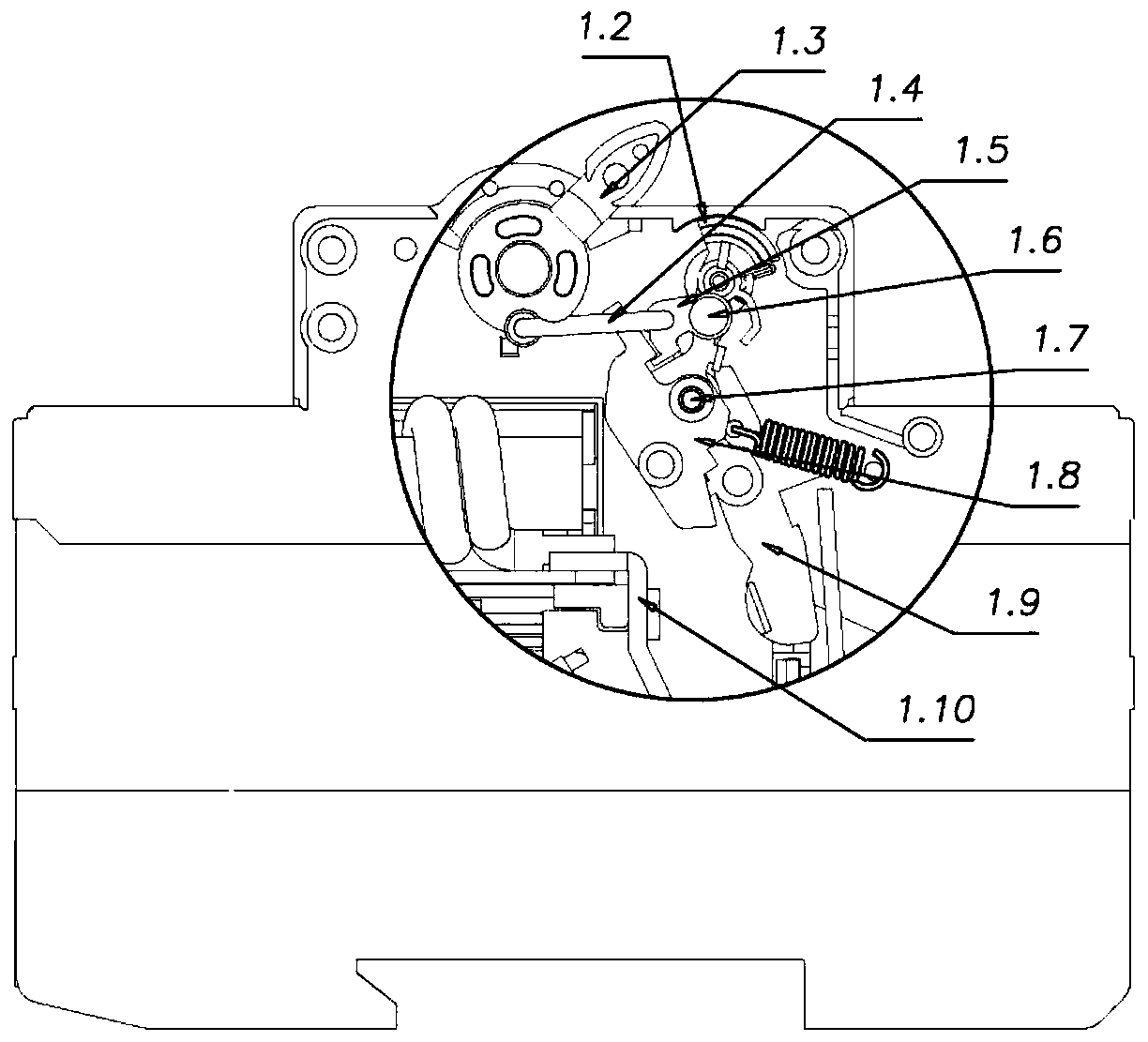 Circuit breaker indicating device and circuit breaker using the same