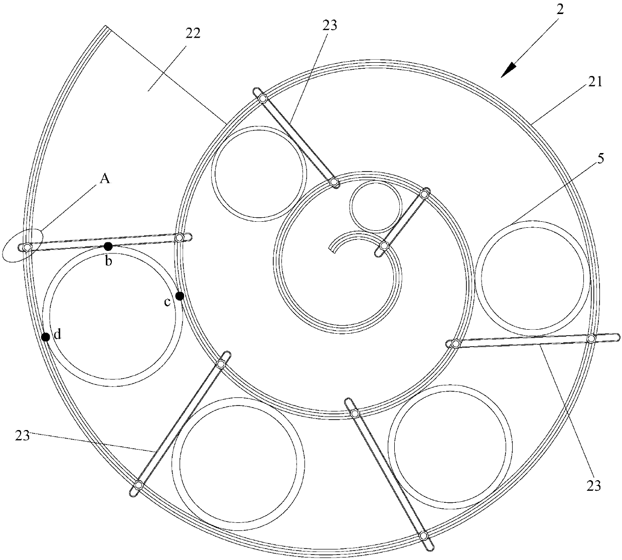 Heat treatment device for rotary support outer ring raceway