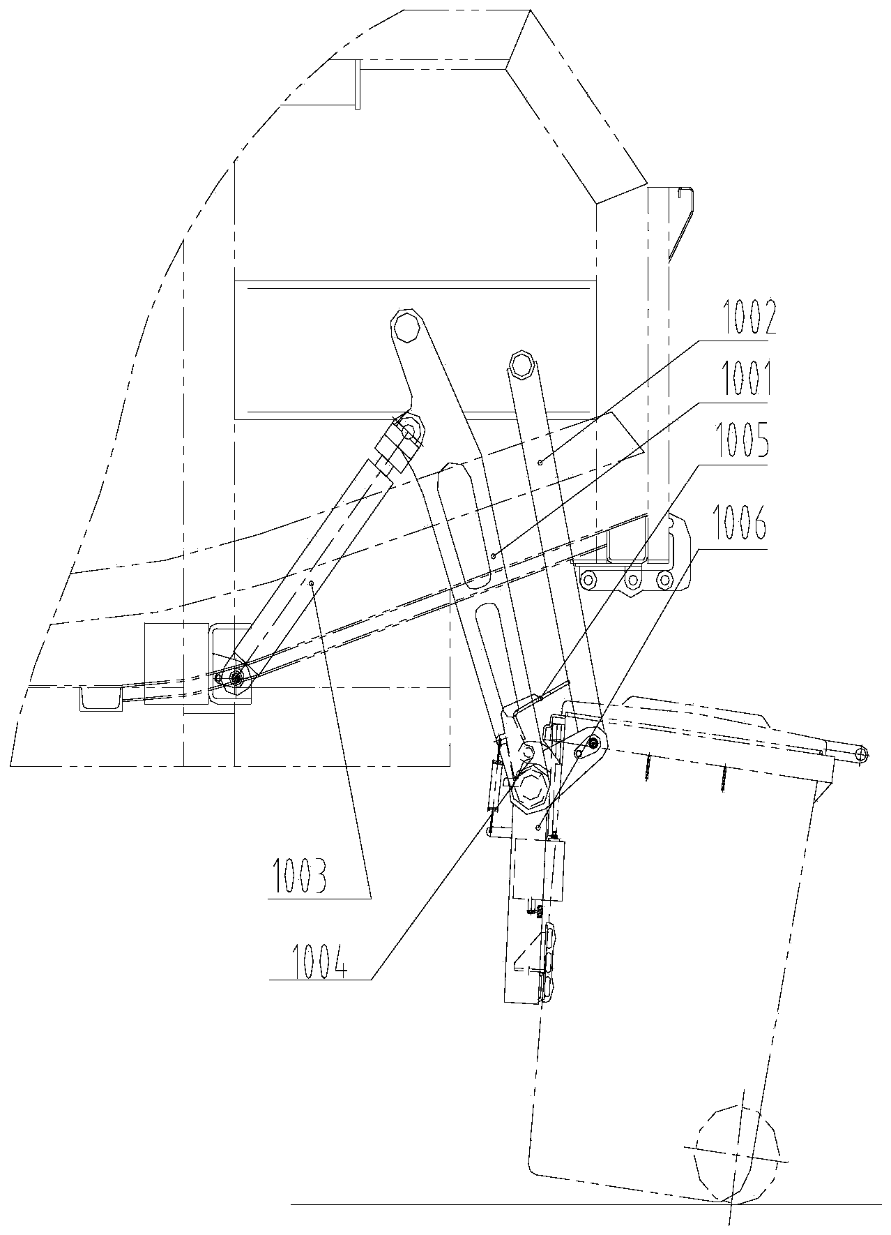 Garbage truck loading mechanism and garbage truck