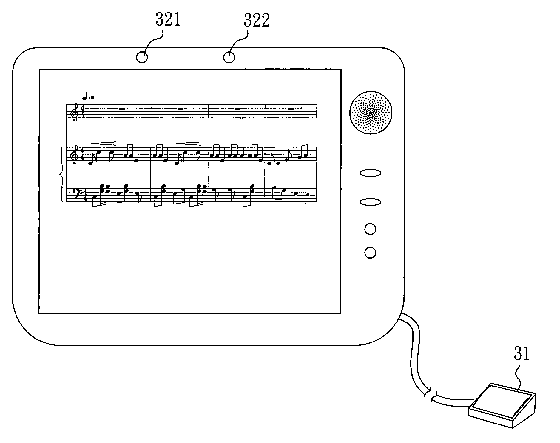 Electronic musical score device