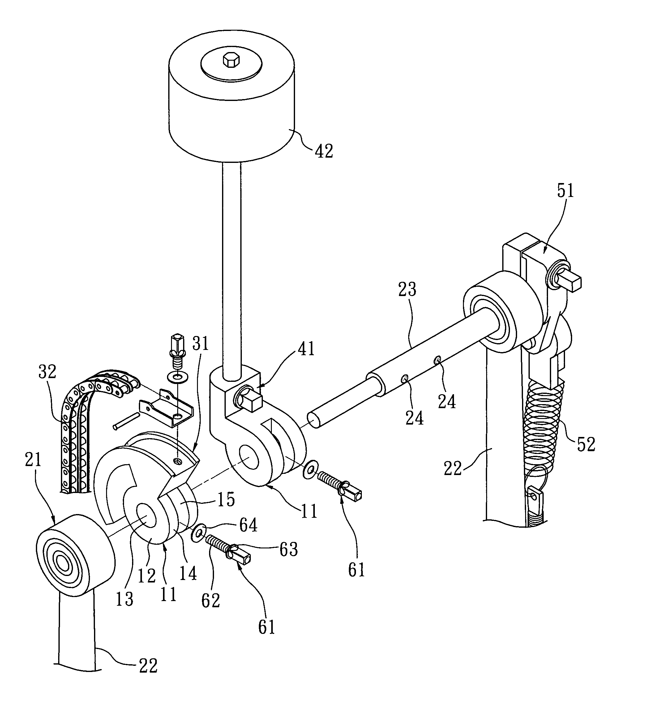 Adjusting mechanism of an instrument pedal