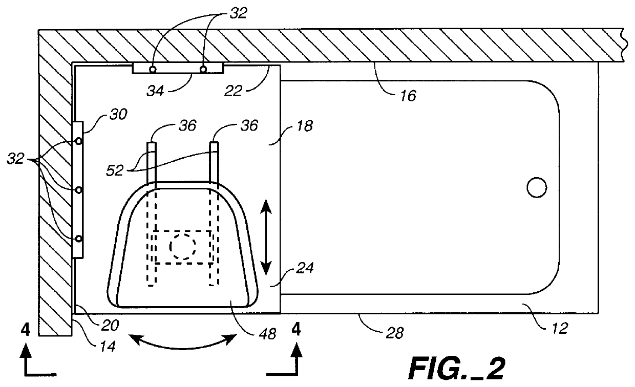 Moveable bathing seat