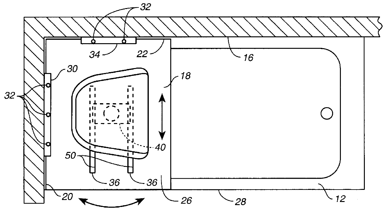 Moveable bathing seat