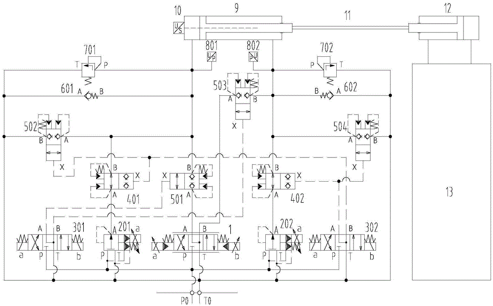 Hydraulic control system for soft-reduction analog loading tests