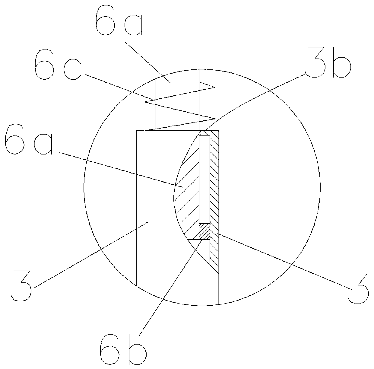 An anti-fall recovery stretching device for a mine air duct