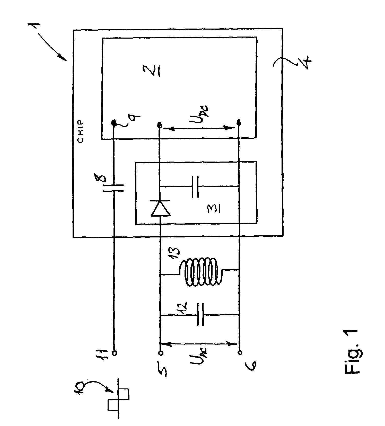 Retinal implant with rectified AC powered photodiode