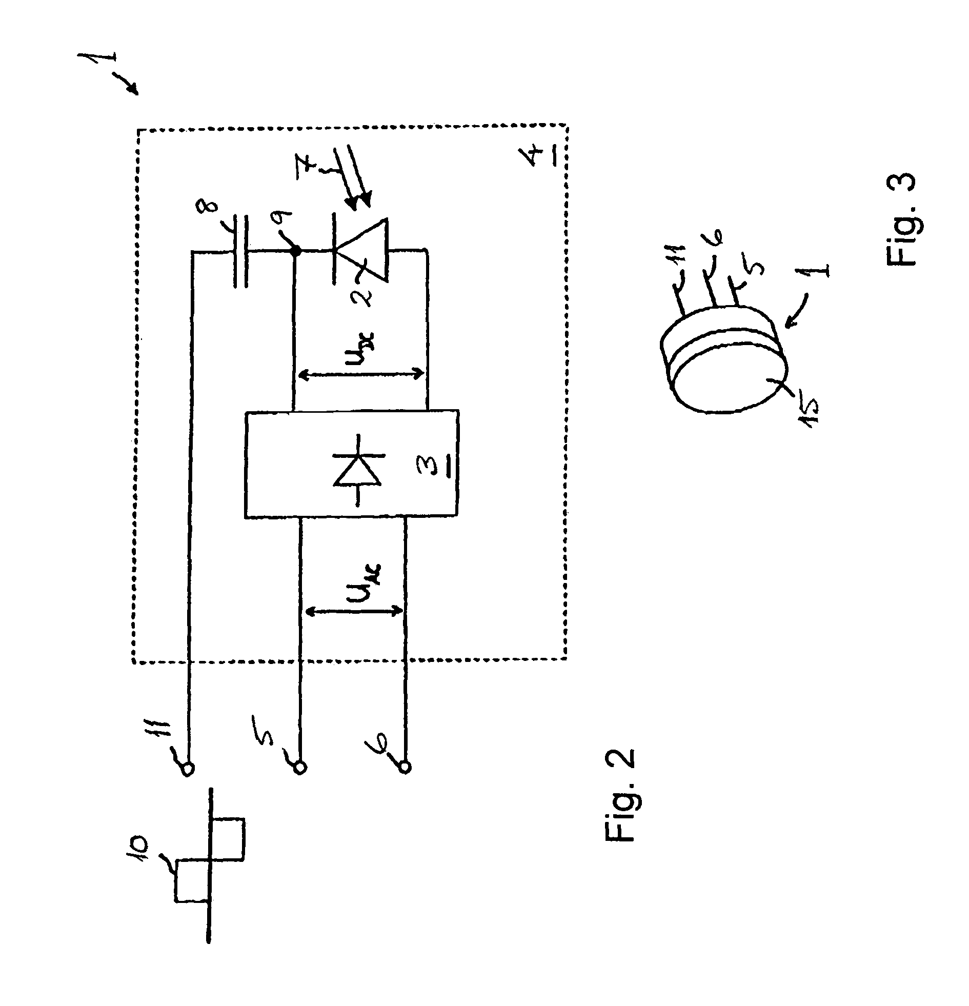 Retinal implant with rectified AC powered photodiode