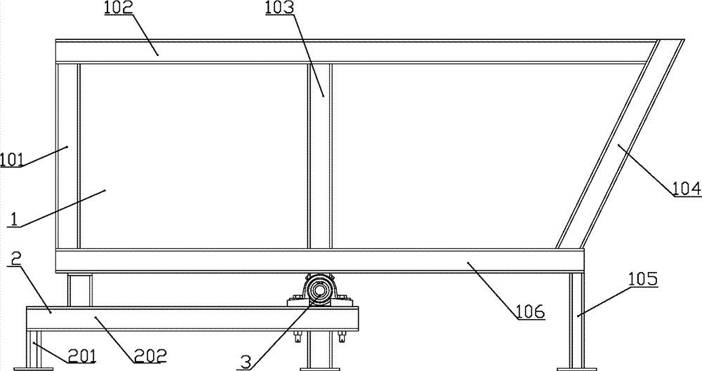 A slag chip transfer box convenient for forklift handling and dumping and its operation method