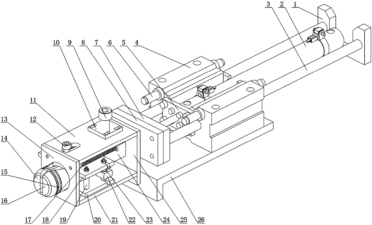 Device for clamping inner wall of cylindrical glassware