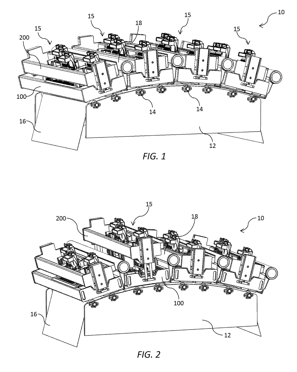 Printer having l-shaped maintenance modules for plurality of printheads