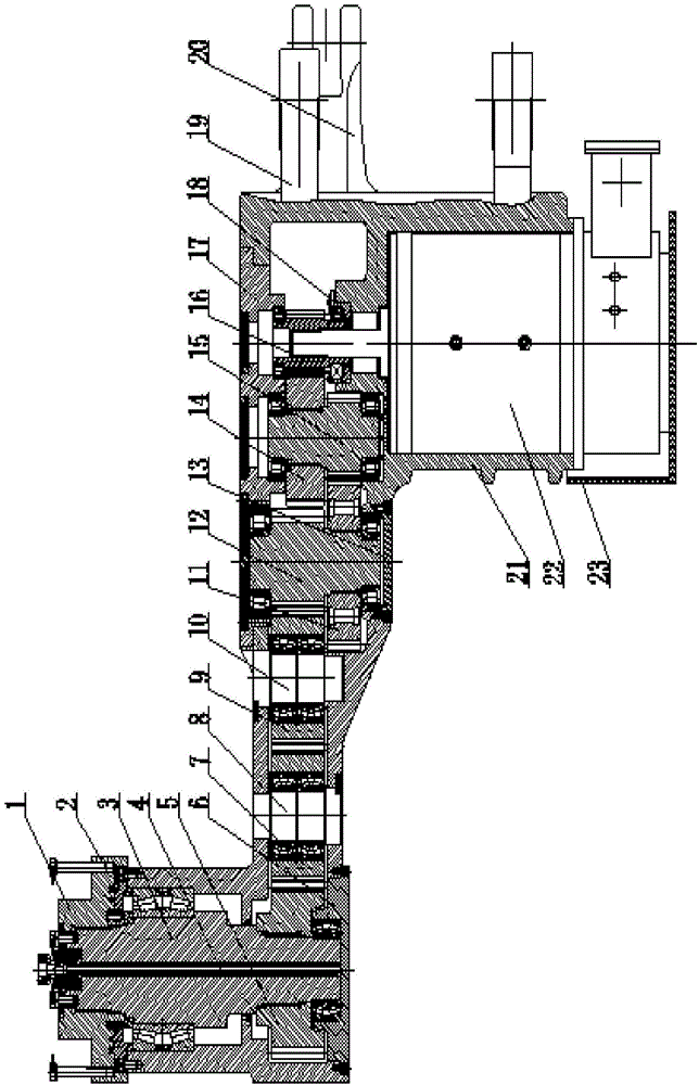 Rocker arm device of short-distance transmission coal mining machine