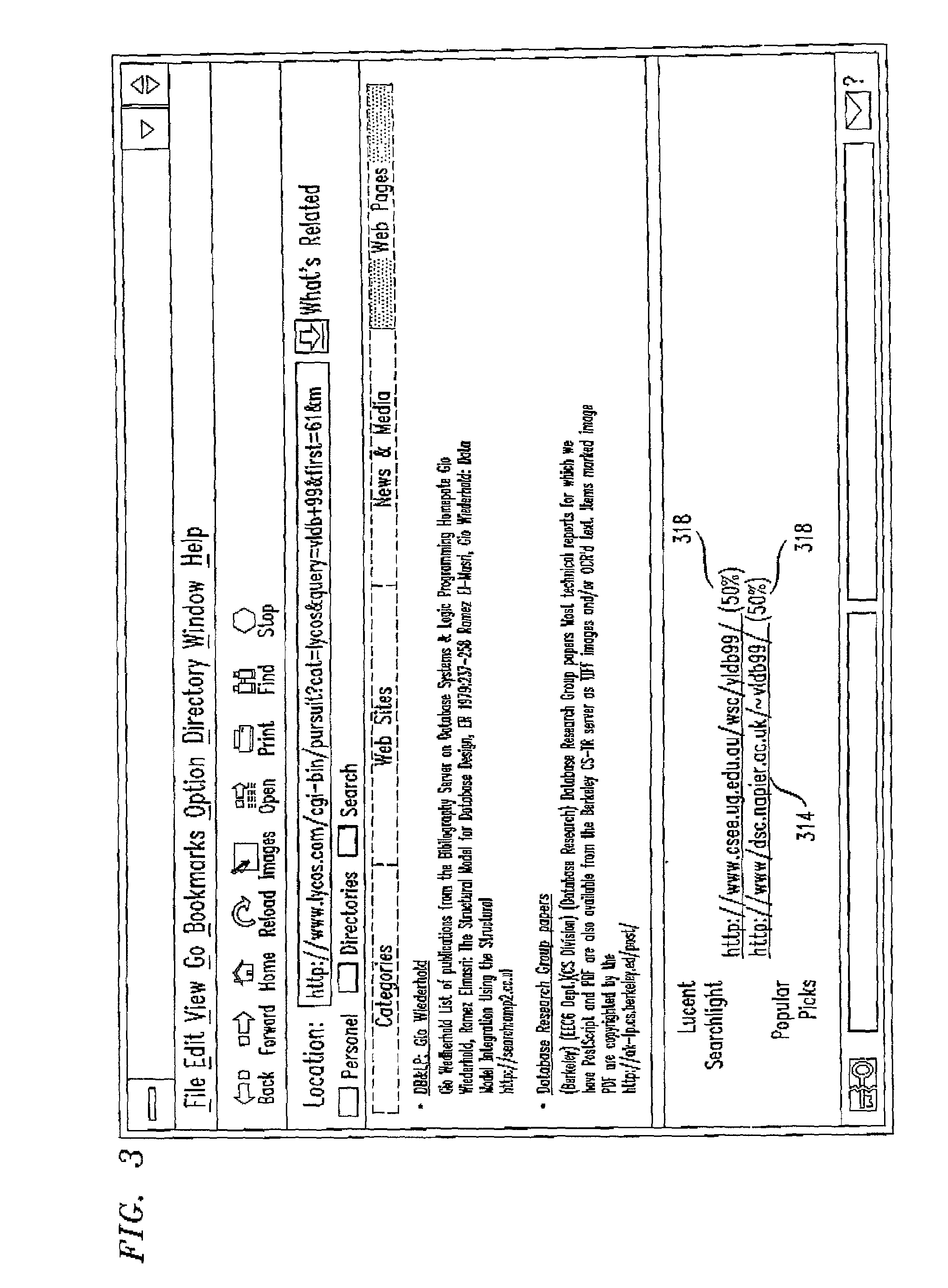 Method for organizing records of database search activity by topical relevance