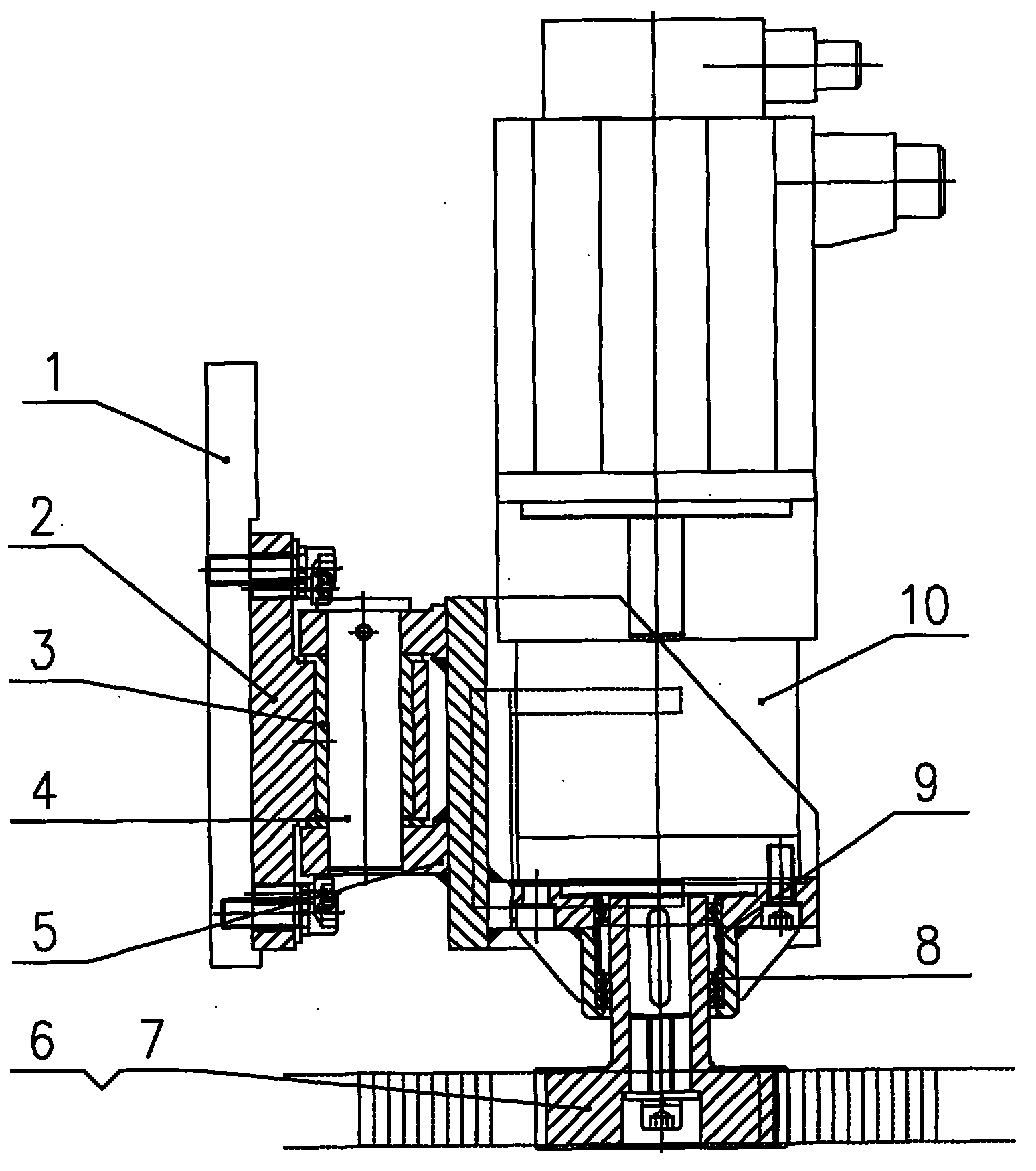 Transmission gap adjusting mechanism of gantry numerical control cutting machine