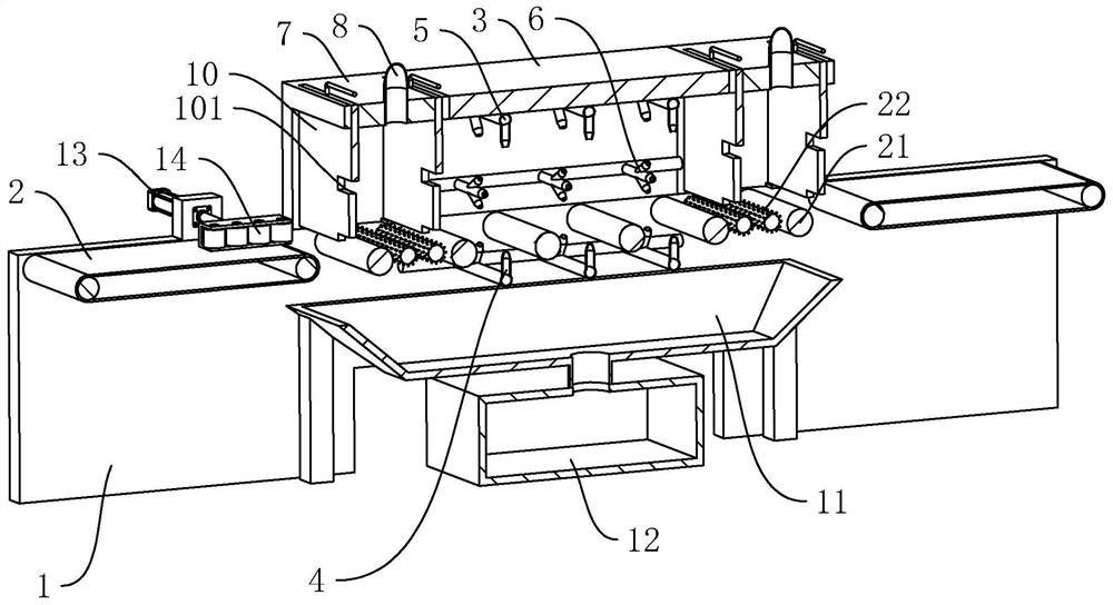 A kind of I-beam blasting derusting device