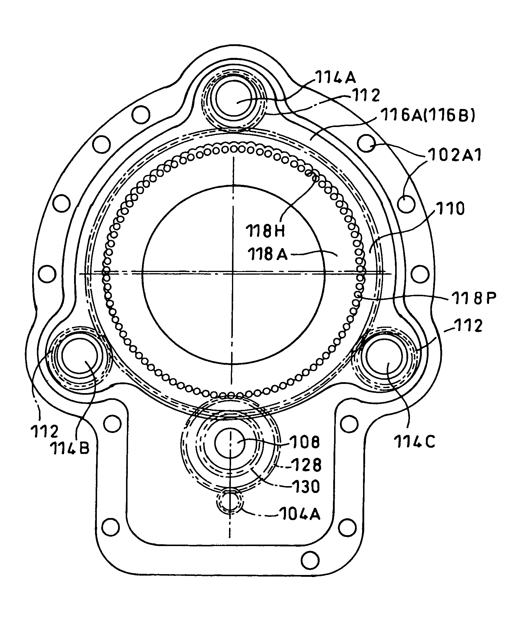 Internal teeth oscillation type inner gearing planetary gear system