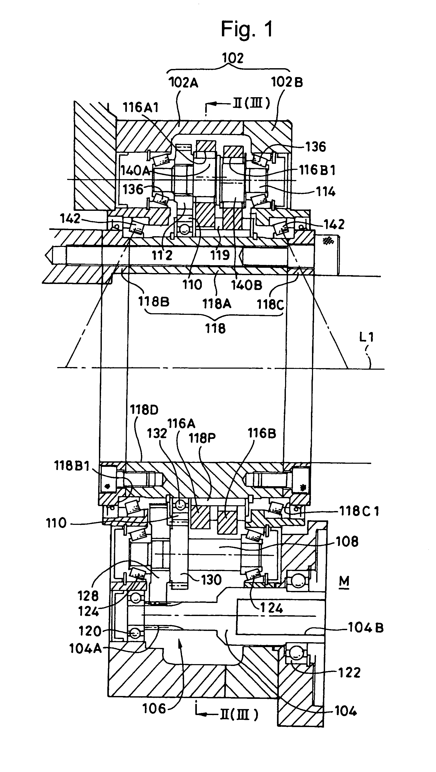 Internal teeth oscillation type inner gearing planetary gear system