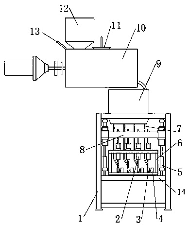 Thermal insulation brick fully automatic grouting production device