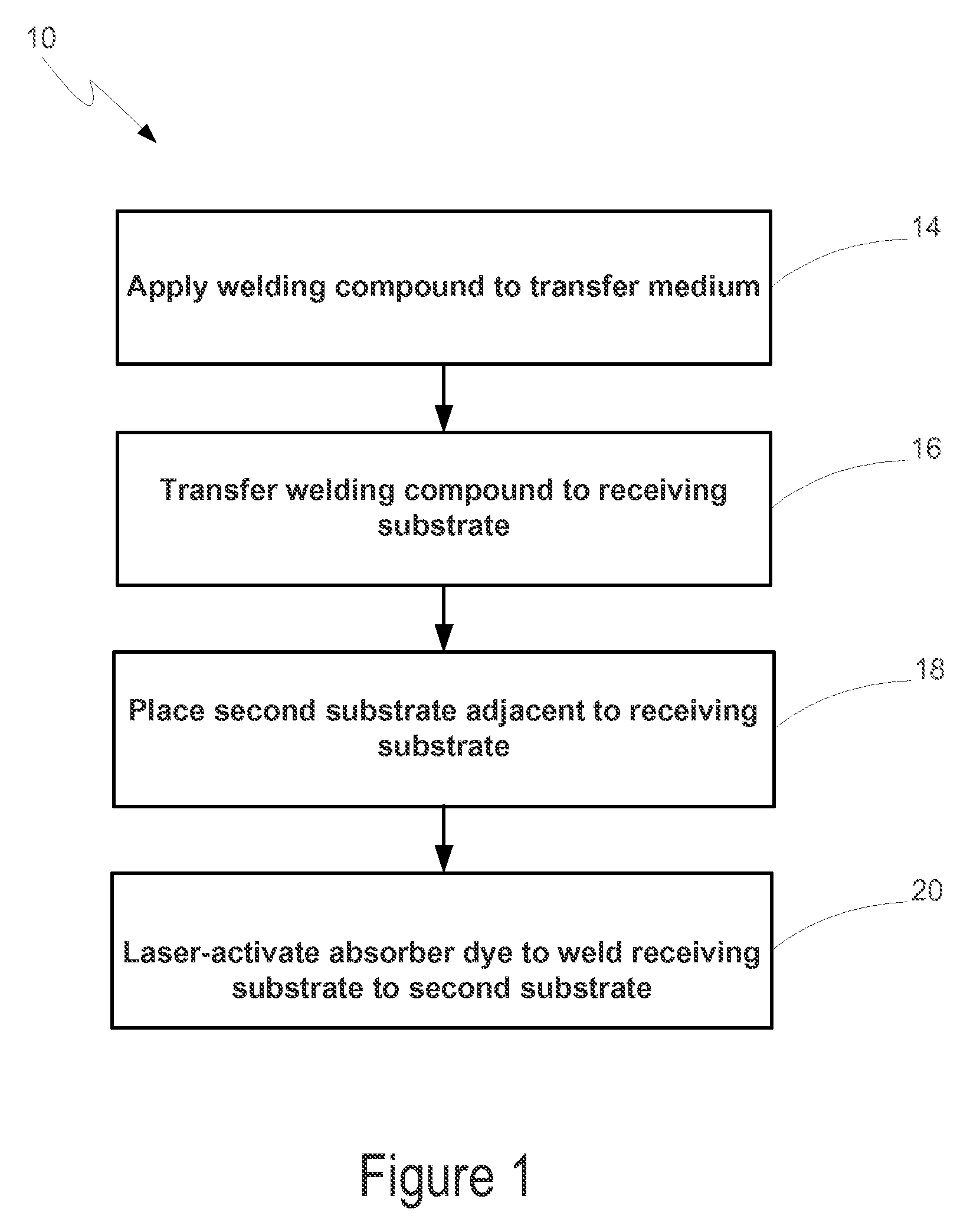 Method of laser-welding using thermal transfer deposition of a laser-absorbing dye