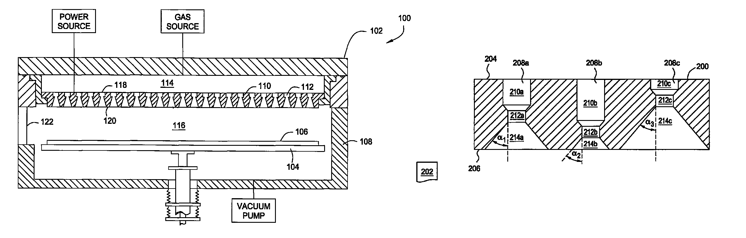 Diffuser plate with slit valve compensation