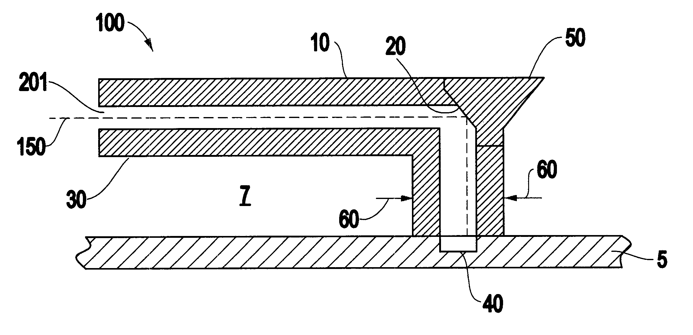 Dual damascene horn antenna