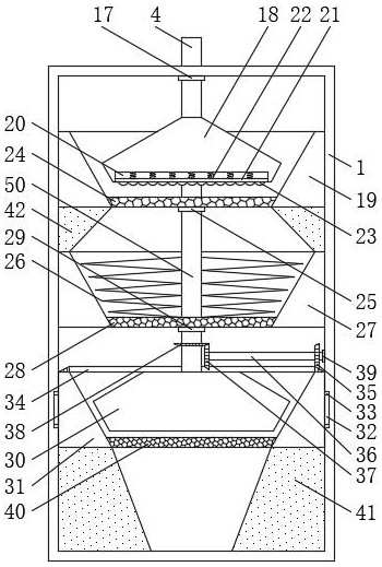 Caking treatment device for high-viscosity composite deformed starch production