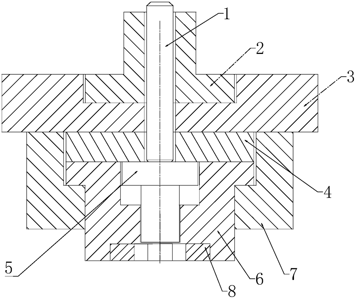 Hexagon head bolt hot heading forming die and machining technology thereof