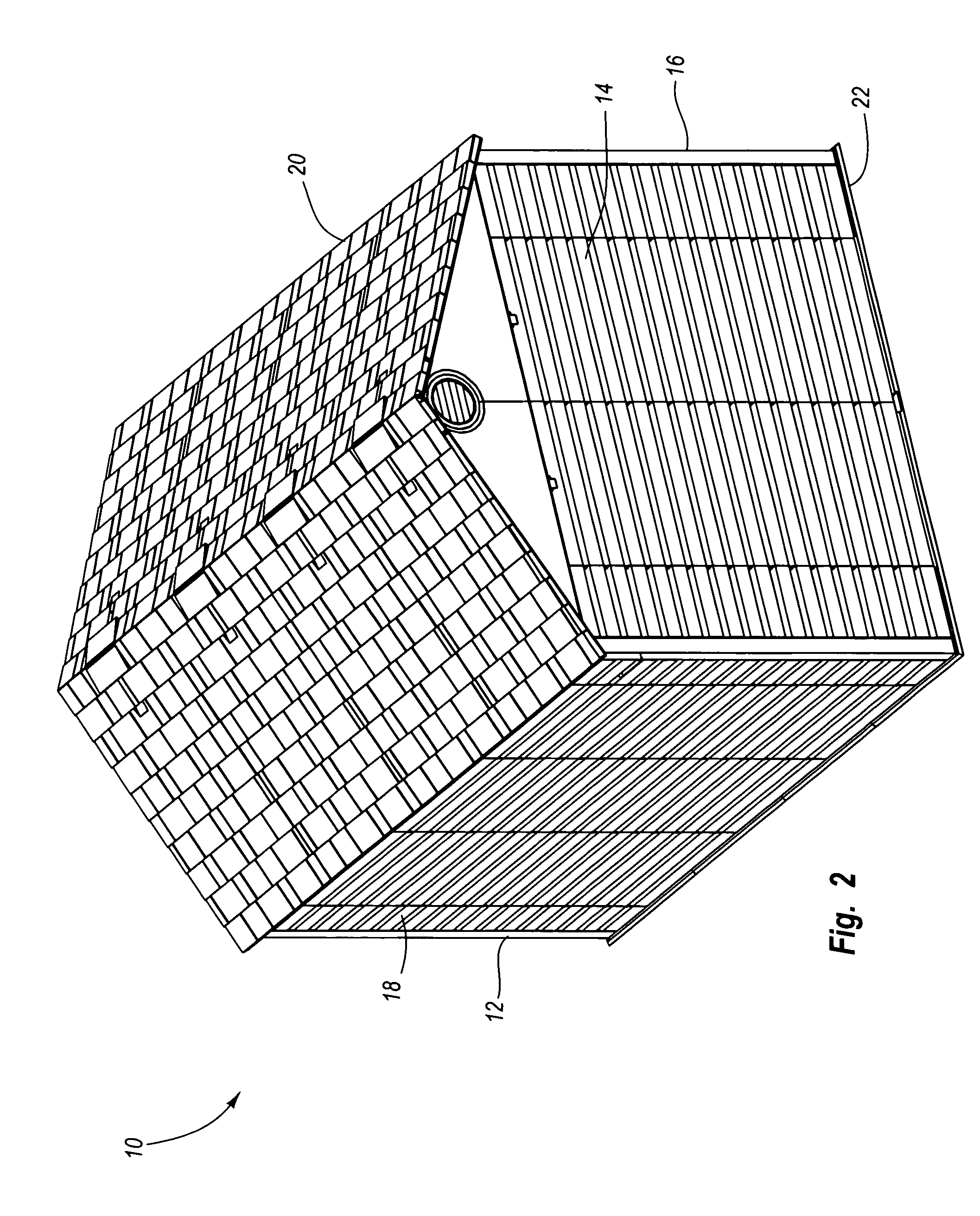 Roof system for a modular enclosure