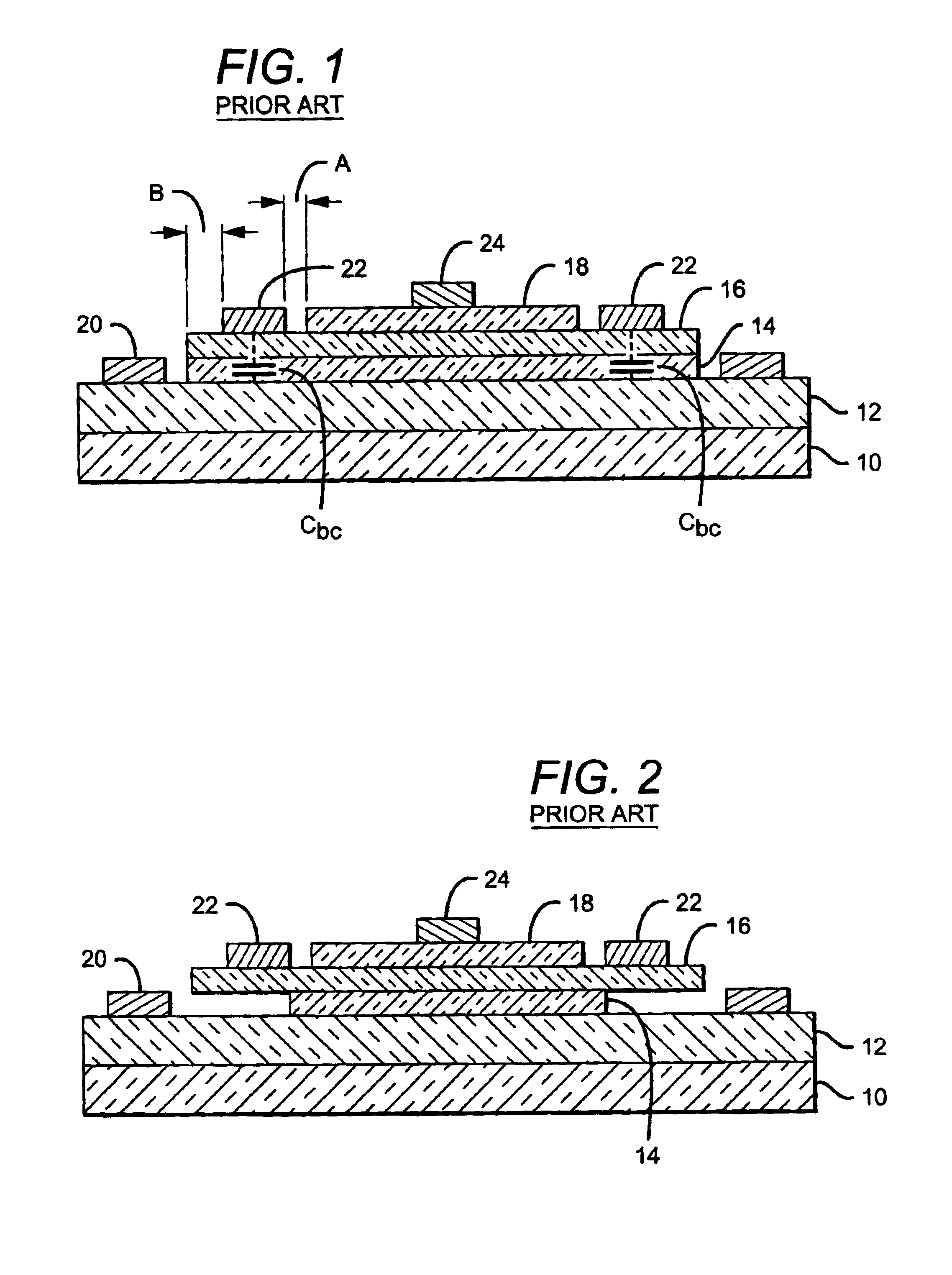 Mechanically-stable BJT with reduced base-collector capacitance