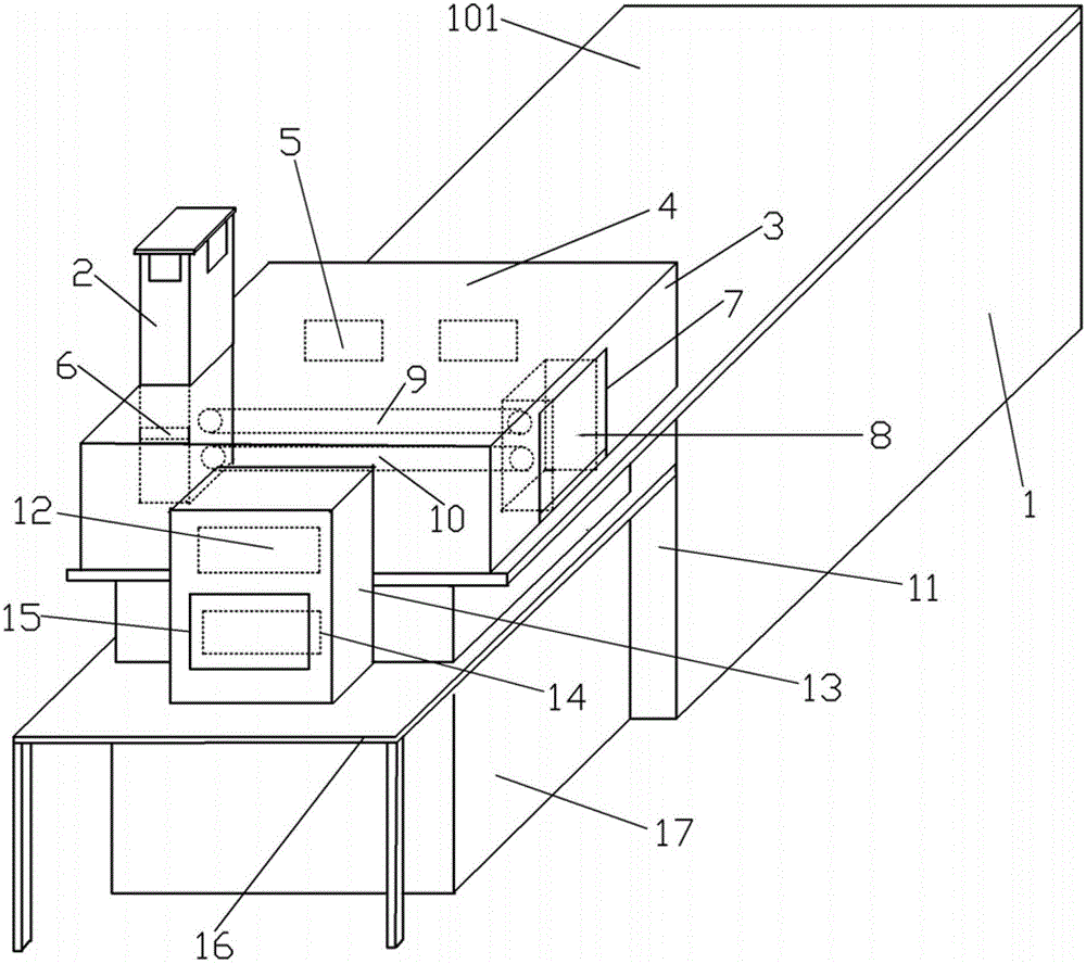 Tobacco leaf bulk curing barn smoke waste heat utilization device