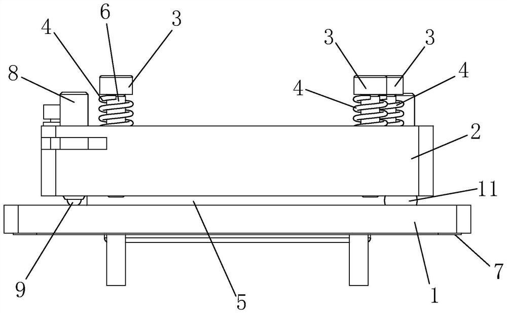 Laser reflector seat capable of eliminating resonance effect generated by machine motion