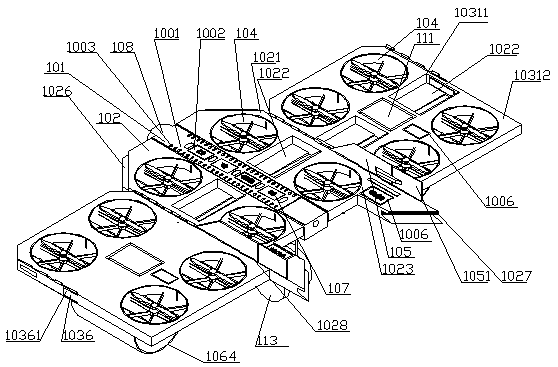 Non-rear-thrust-force type composite wing freight aircraft with turbofan pushing composite auxiliary wings