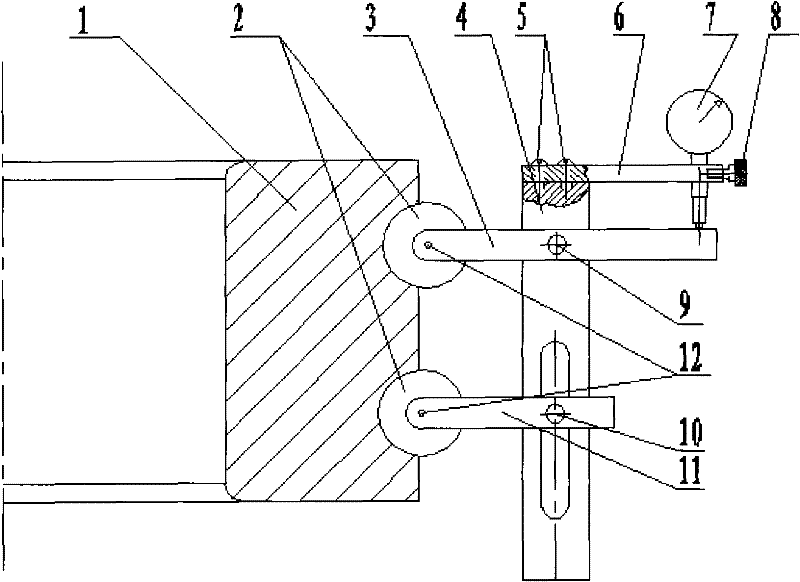 Double-row same-diameter four-point contact ball slewing bearing groove center distance tester for wind power