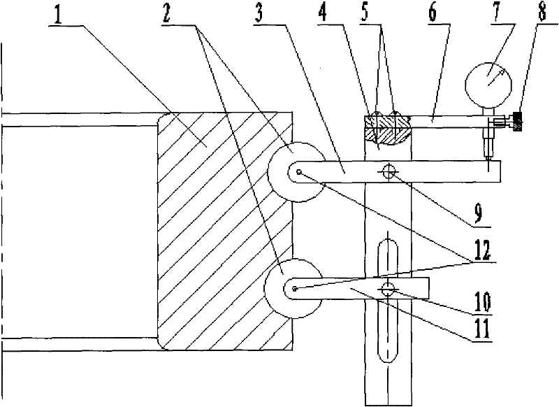 Double-row same-diameter four-point contact ball slewing bearing groove center distance tester for wind power