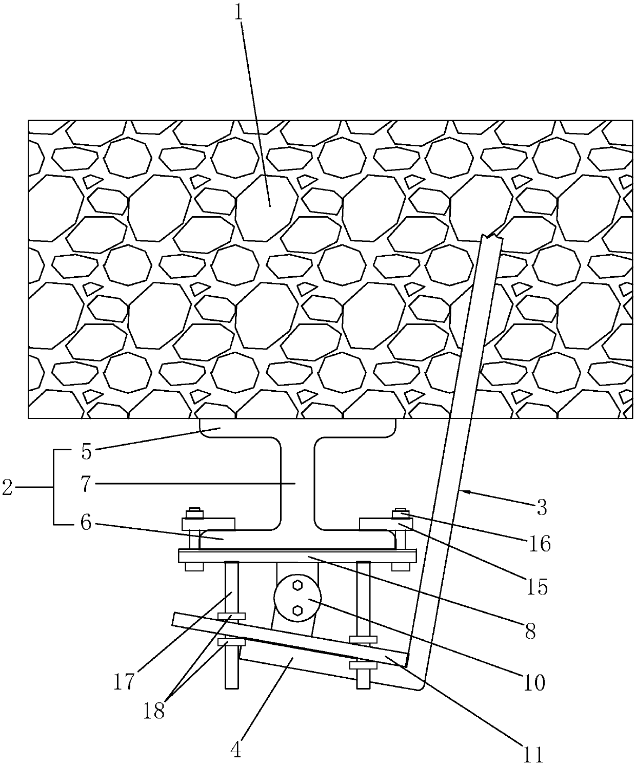 Installation structure for L-shaped feet-lock bolt