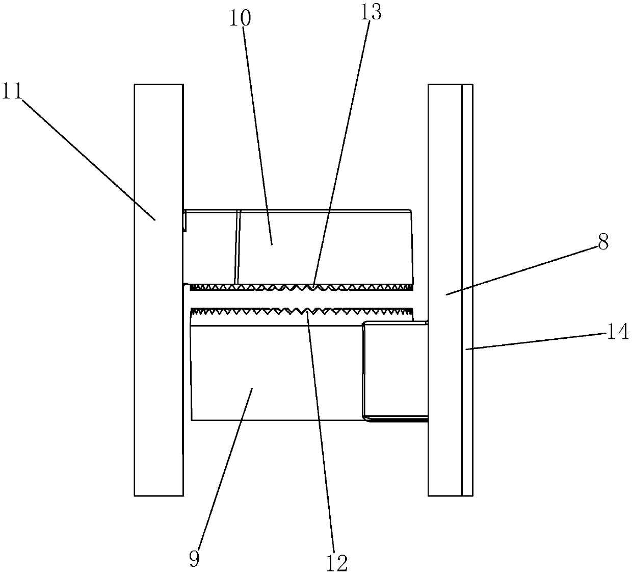 Installation structure for L-shaped feet-lock bolt