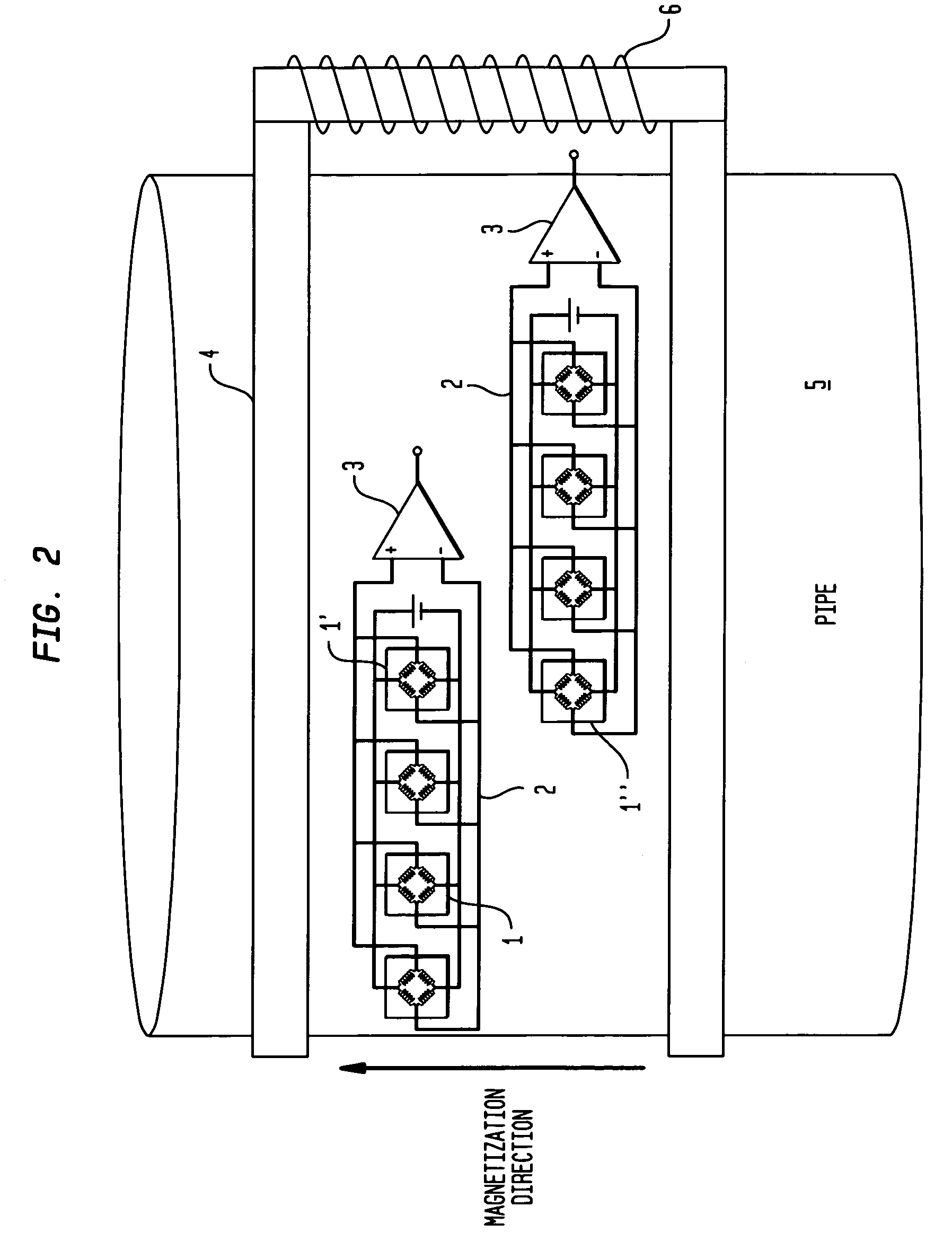 Device for nondestructive testing of pipes