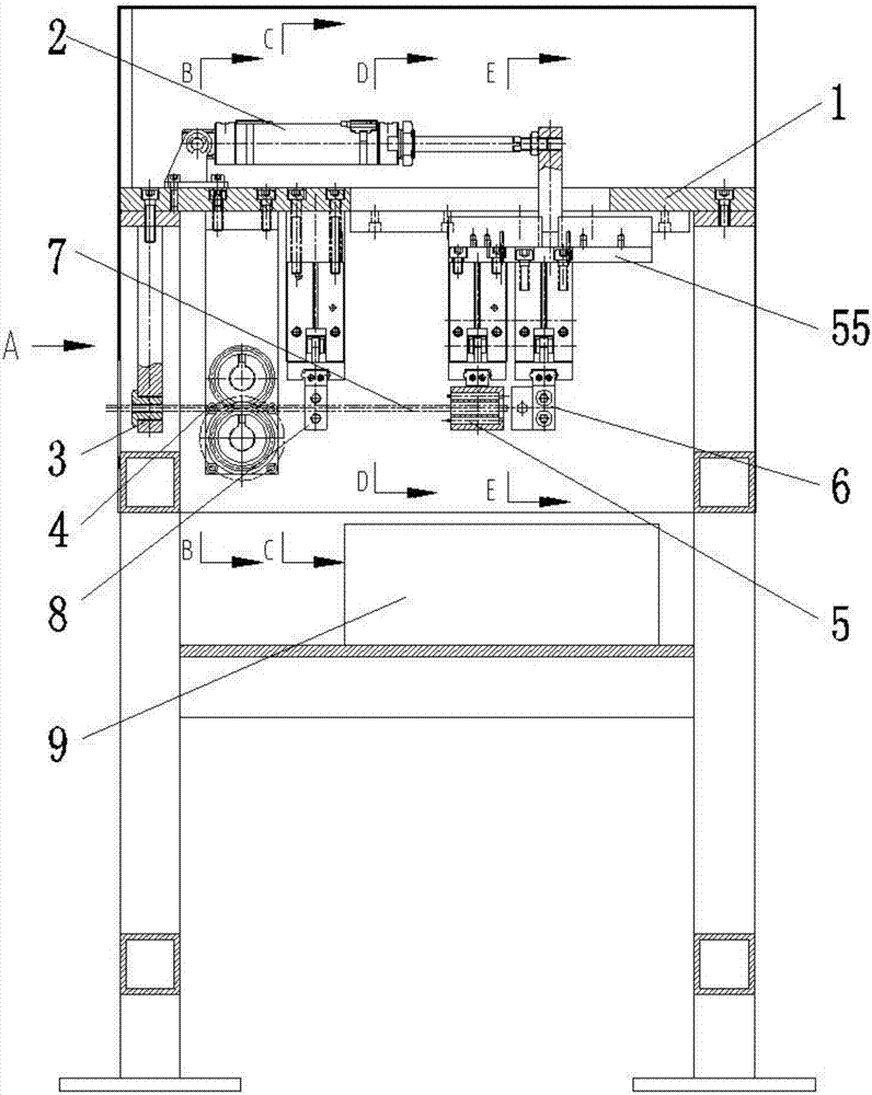 Detonating cord de-cladding machine